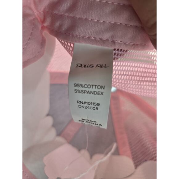 Dolls Kill Pink Lace Camo Mesh Trucker Hat Adjustable Romantic Punk - Picture 7 of 8